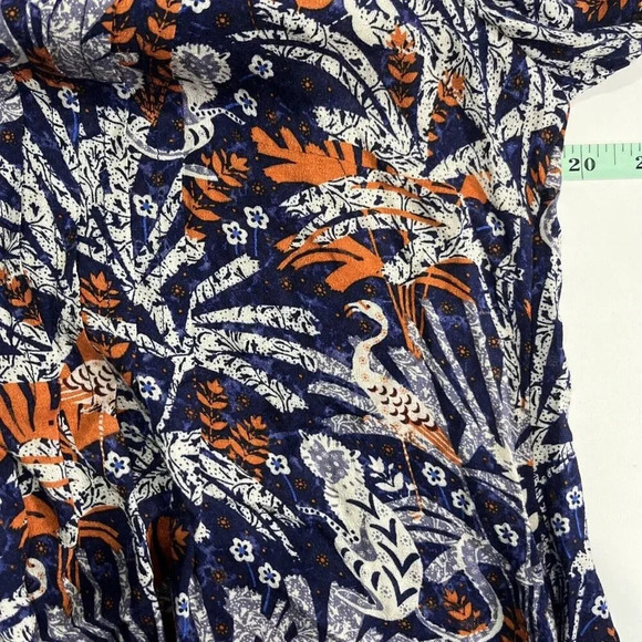 Anthropologie Maeve Cathy Size Small Pleated Blouse Monkey Print Botanical Boho - Picture 5 of 8